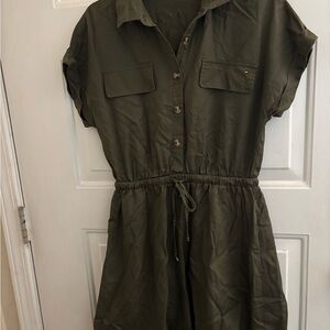 Tommy Hilfiger Khaki Green Short Sleeve Dress